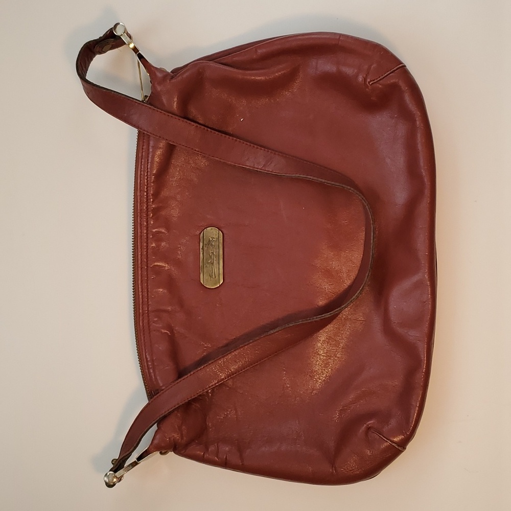 Vintage Red Leather Satchel Handbag